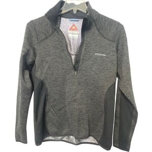 Columbia Womens Omni-Heat Half-Zip Pullover L Thermal Comfort Charcoal Gray & Bl